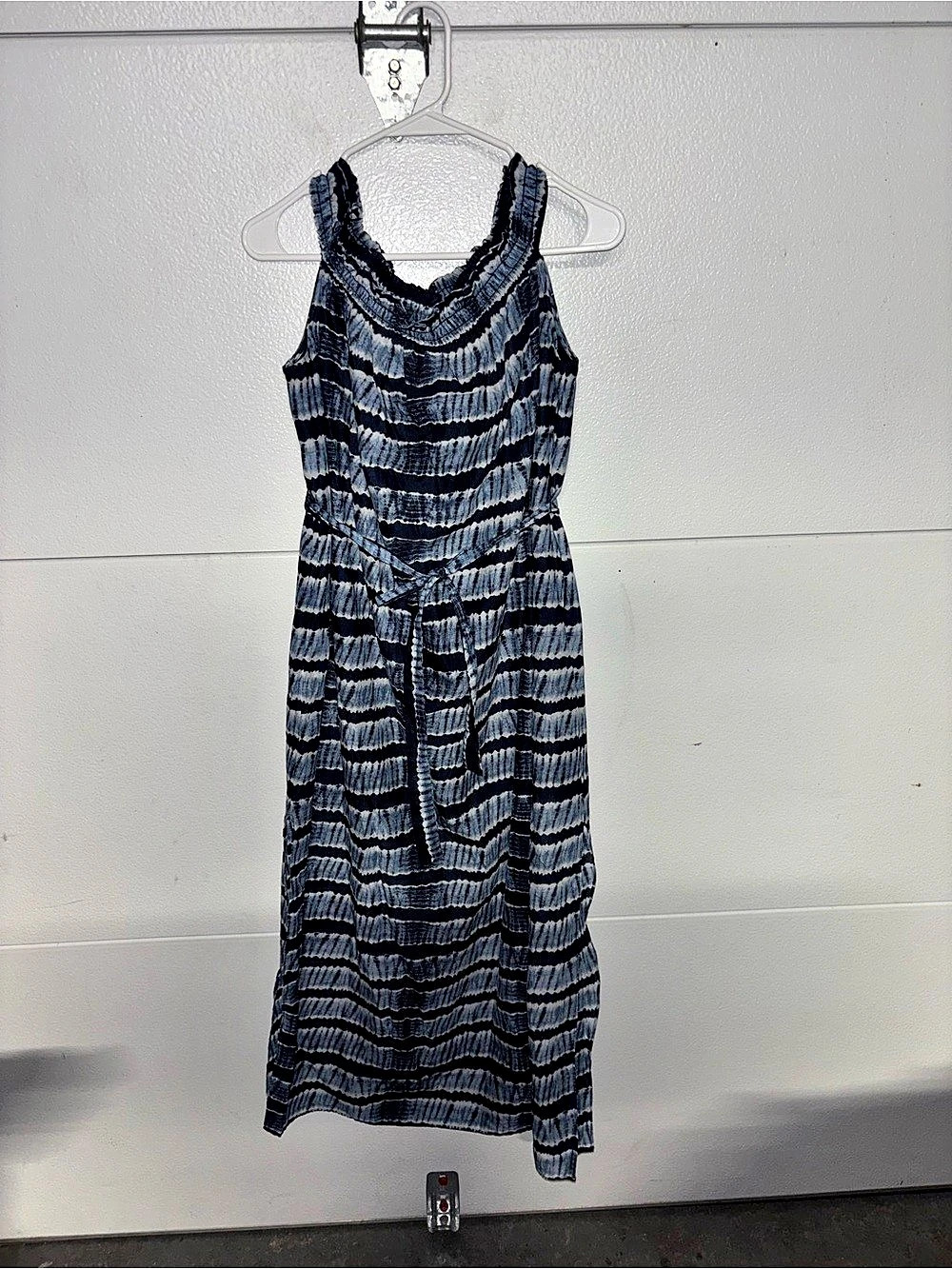 Michael Kors Abstract Maxi Dress in Blue & White